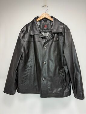 AE di Milano Emporio Coll Black Jacket Soft Faux Leather Made In Italy Size L